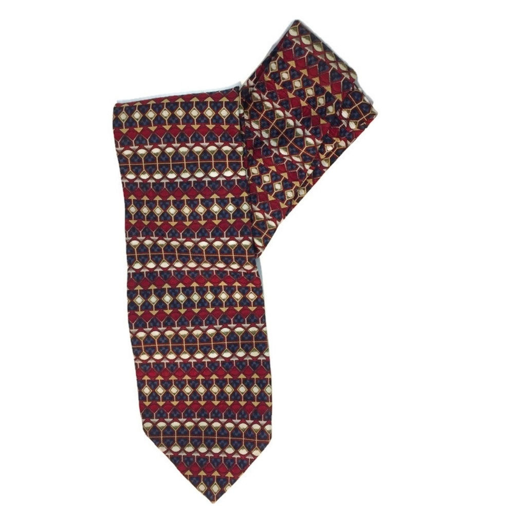 J Garcia Geometric Multicolored 100% Imported Men's Silk Tie
